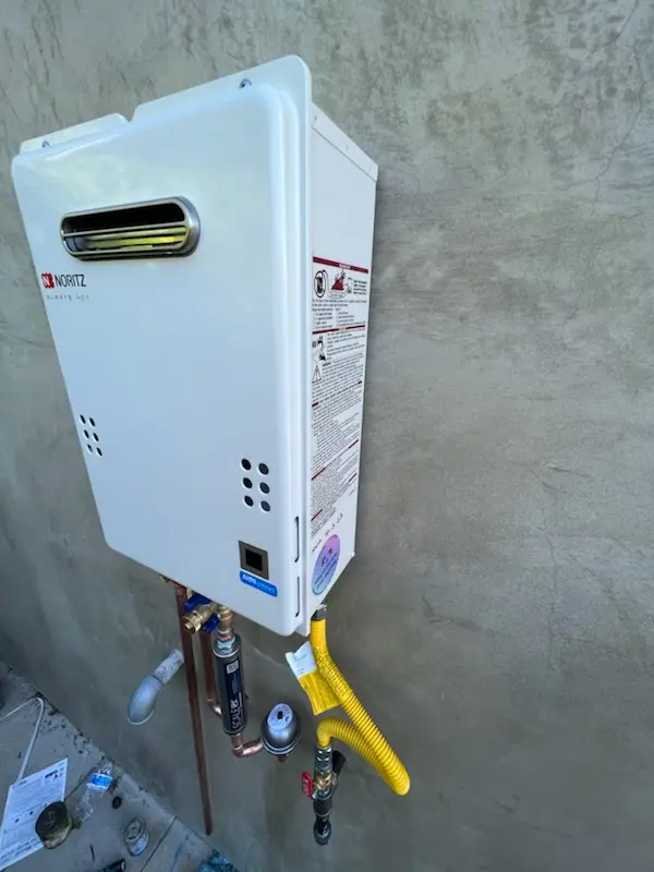 Tankless water heater installation for Colony Fairfield homes